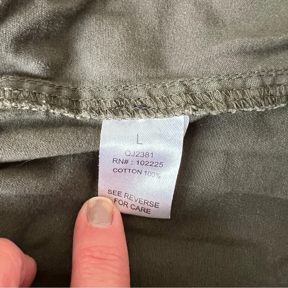 Zenana Outfitters Womens Cotton Military Green Zip & Snap Utility Jacket Size L - Picture 6 of 6